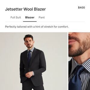 $400 NWOT Bonobos 44S Standard Fit Charcoal gray Jetsetter wool suit blazer